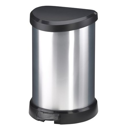 Odpadkový kôš, s pedálom, kovový efekt, 15 l, CURVER