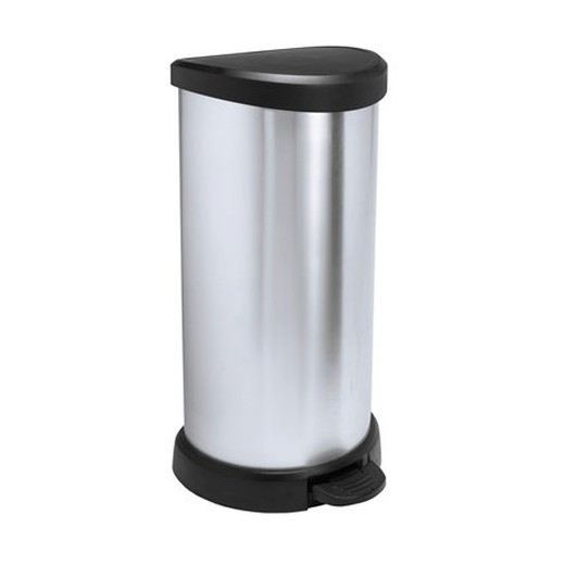 Odpadkový kôš, s pedálom, kovový efekt, 40 l, CURVER