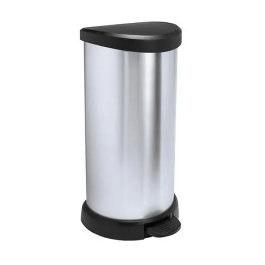Odpadkový kôš, s pedálom, kovový efekt, 40 l, CURVER