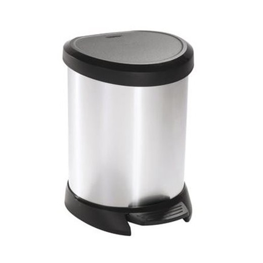 Odpadkový kôš, s pedálom, kovový efekt, 5 l, CURVER