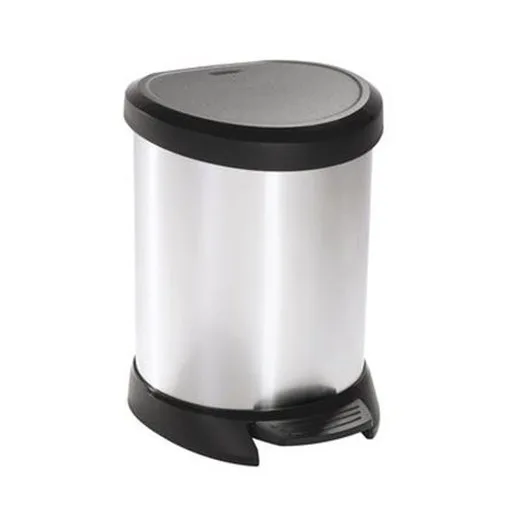 Odpadkový kôš, s pedálom, kovový efekt, 5 l, CURVER