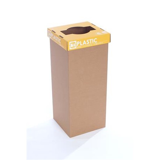 Odpadkový kôš na triedený odpad, recyklovaný, anglický popis, 50 l, RECOBIN "Office", žltá
