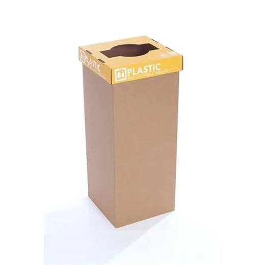 Odpadkový kôš na triedený odpad, recyklovaný, anglický popis, 50 l, RECOBIN "Office", žltá