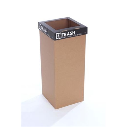 Odpadkový kôš na triedený odpad, recyklovaný, anglický popis, 50 l, RECOBIN "Office", čierna