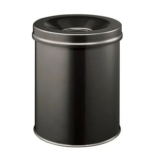 Odpadkový kôš, ohňovzdorný, kovový, okrúhly, DURABLE "Safe", čierna