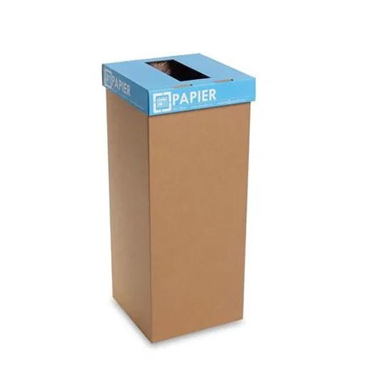 Odpadkový kôš na triedený odpad, recyklovaný, SK popis, 50 l, RECOBIN "Office", modrá