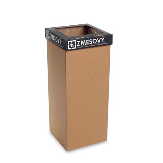 Odpadkový kôš na triedený odpad, recyklovaný, SK popis, 50 l, RECOBIN "Office", čierna