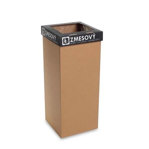 Odpadkový kôš na triedený odpad, recyklovaný, SK popis, 50 l, RECOBIN "Office", čierna