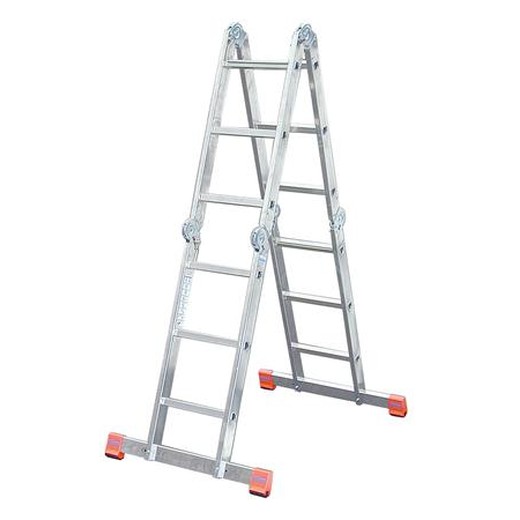 Rebrík, kĺbový, univerzálny, 4x3 rebríkové stupne, hliník, KRAUSE "MultiMatic"