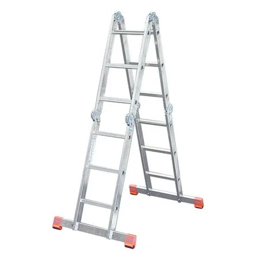Rebrík, kĺbový, univerzálny, 4x3 rebríkové stupne, hliník, KRAUSE "MultiMatic"