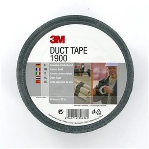 Lepiaca páska, tkanina, 50 mmx50 m, 3M "Duct Tape 1900", čierna, 24 kotúčov