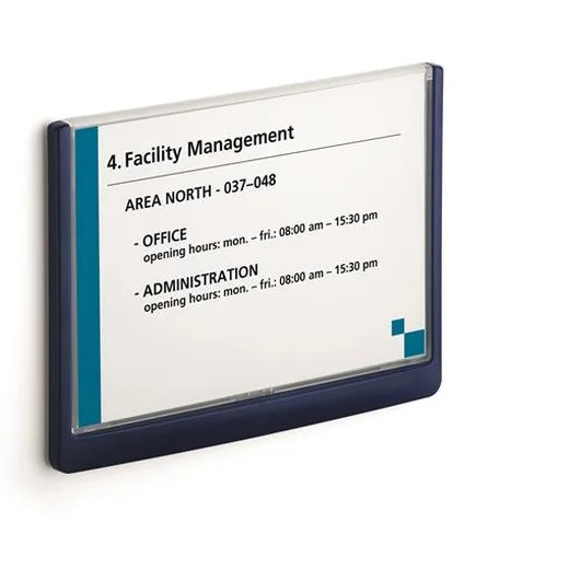 Informačná tabuľka, 148,5x210 mm, DURABLE "CLICK SIGN", modrá