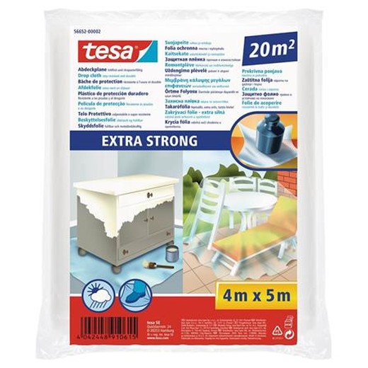 Zakrývacia fólia, extra silná, 5 m x 4 m, TESA "Extra Strong"