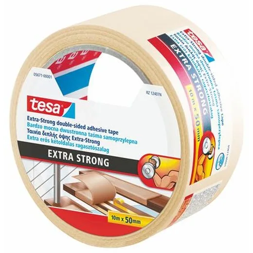 Lepiaca páska, obojstranná, extra silná, 50 mm x 10 m, TESA "Extra Strong"