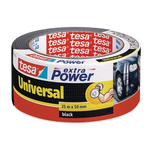 Textilná páska, 50 mm x 25 m, TESA "extra Power", čierna