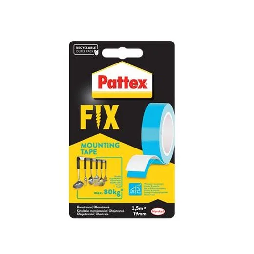 Lepiaca páska, obojstranná, 19 mm x 1,5 m, HENKEL "Pattex Fix 80 kg", modrá
