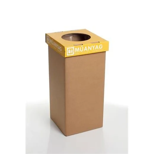 Odpadkový kôš na triedený odpad, recyklovaný, HU popis, 20 l, RECOBIN "Mini", žltá