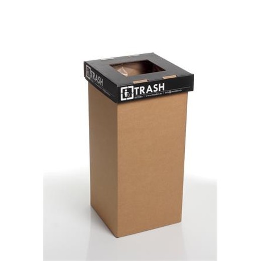 Odpadkový kôš na triedený odpad, recyklovaný, anglický popis, 20 l, RECOBIN "Mini", čierna