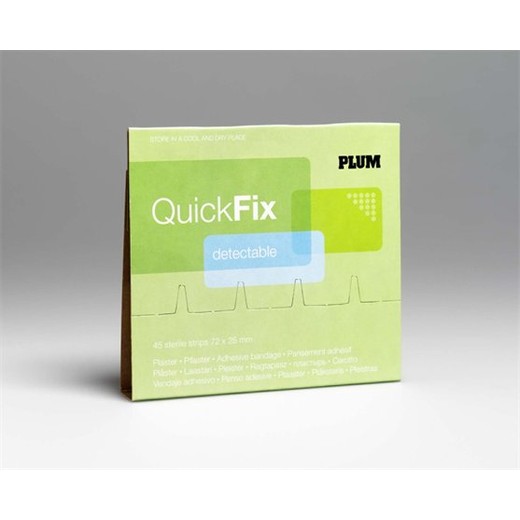 Náhradné náplaste "Quick Fix", 45 ks, s modrými kovovými vláknami, PLUM