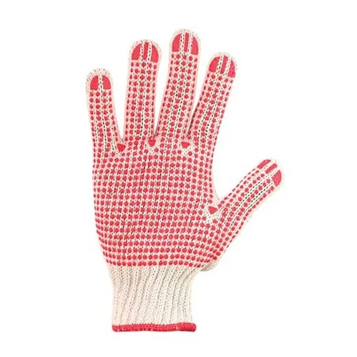 Ochranné rukavice, polyester/bavlna, s protišmykovými bodkami