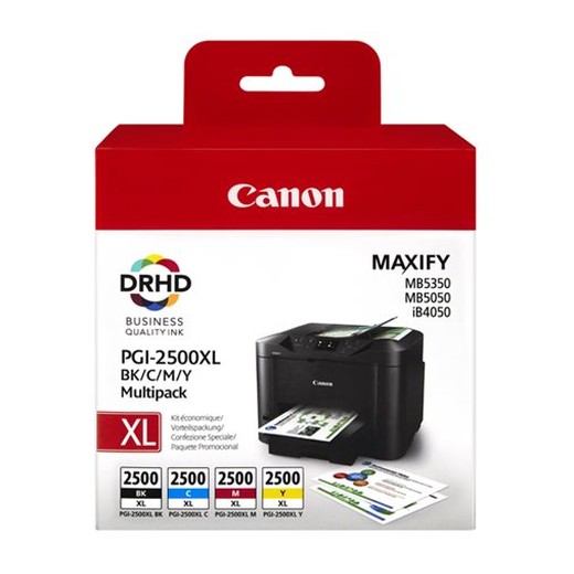 PGI-2500XLKIT náplň multipack do tlačiarní Maxify MB5350, CANON, b+c+m+y, 70,9 ml+3*19,3 ml