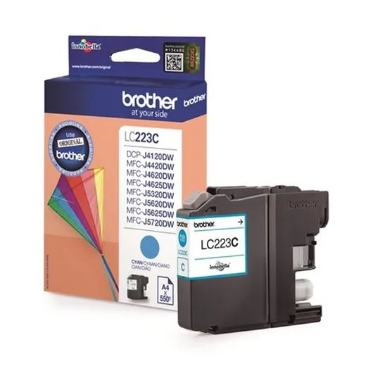 LC223C náplň do tlačiarní MFC-J4420DW, MFC-J4620DW, BROTHER, modrá, 550 str.