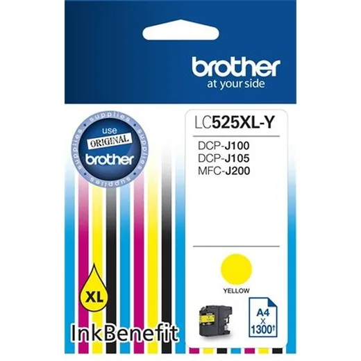 LC525XLY Náplň k tlačiarni DCP-J100, J105, BROTHER žltá, 1300 strán