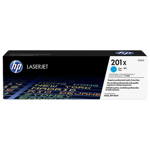 CF401X toner k tlačiarňam Color LaserJet Pro M252,M277, HP 201X modrá, 2,3k