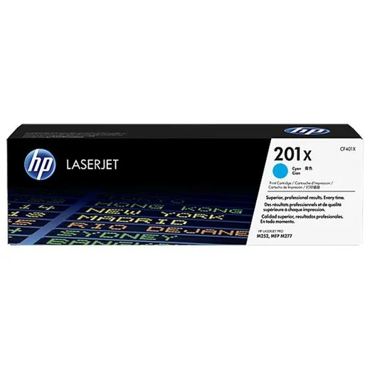 CF401X toner k tlačiarňam Color LaserJet Pro M252,M277, HP 201X modrá, 2,3k