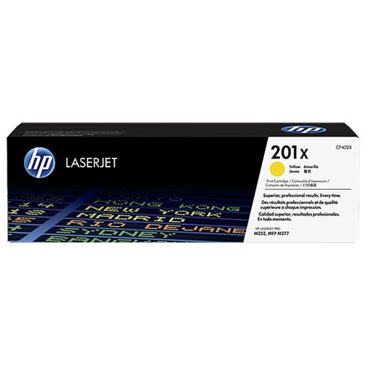 CF402X toner k tlačiarňam Color LaserJet Pro M252,M277, HP 201X žltá, 2,3k