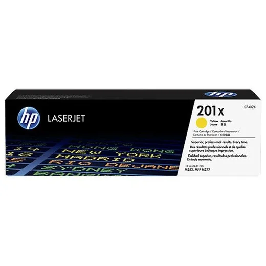 CF402X toner k tlačiarňam Color LaserJet Pro M252,M277, HP 201X žltá, 2,3k