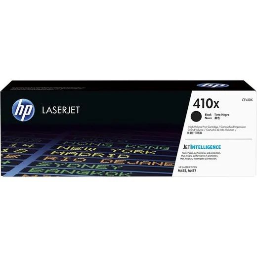 CF410X Laserový toner k tlačiarňam ColorLaserJet Pro M452, M477, HP 410X, čierna, 6,5k