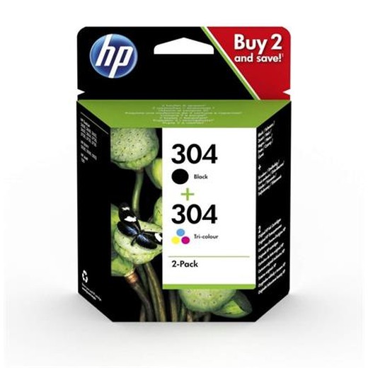 3JB05AE Atramentová náplň multipack pre Deskjet 2620, 2630 tlačiarne, HP 304, čierna+farebná, 120+100 strán