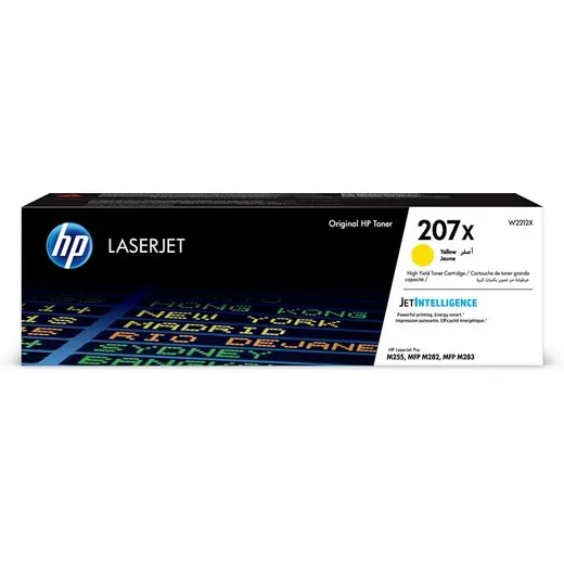 W2212X Laserový toner pre Color LaserJet Pro M182N, M183FW tlačiarne, HP 207X, žltá, 2,45k