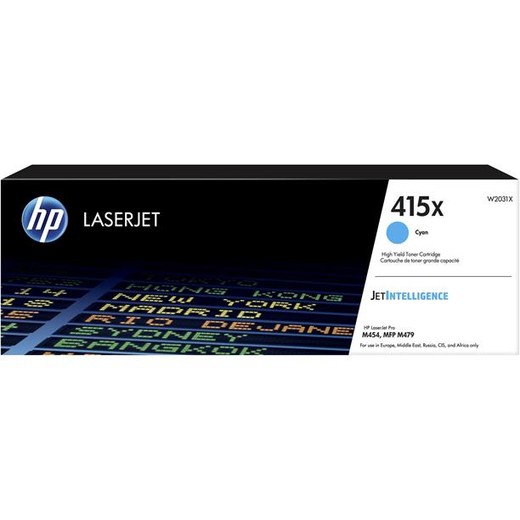 W2031X laserový toner, k tlačiarňam Color LaserJet Pro M454, MFP M479, HP 415X, cyán, 6k