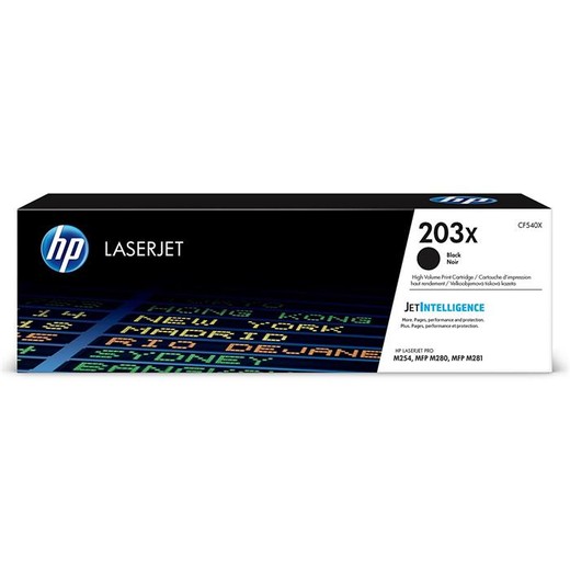 CF540X Toner k tlačiarňam HP ColorLaserJet Pro MFP M280nw, MFP M281fdn, MFP M281fdw, HP 203X čierny 3,2k