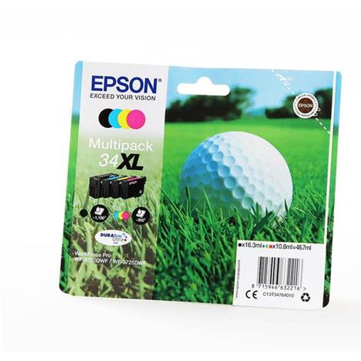 T34764010 toner multipack k tlačiarňam Workforce 3720DWF, 3725DWF, EPSON b+c+m+y, 48,7ml