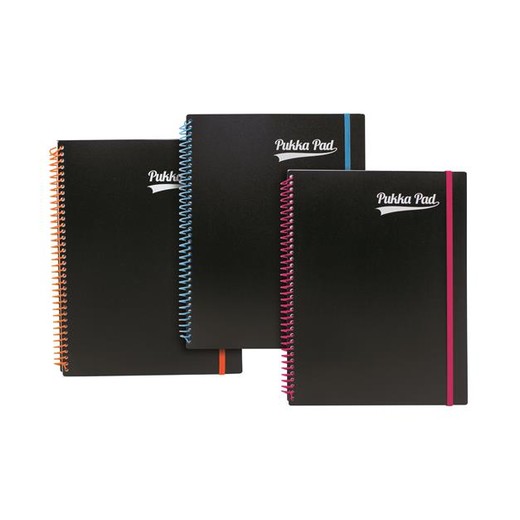 Špirálový zošit, A4+, linajkový, 100 strán, PUKKA PAD, "Neon notepad"