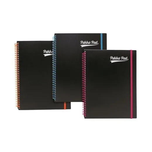 Špirálový zošit, A4+, linajkový, 100 strán, PUKKA PAD, "Neon notepad"