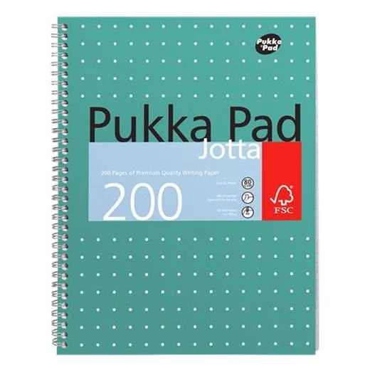 Špirálový zošit, A4+, štvorčekový, 100 strán, PUKKA PAD, "Metallic Jotta"