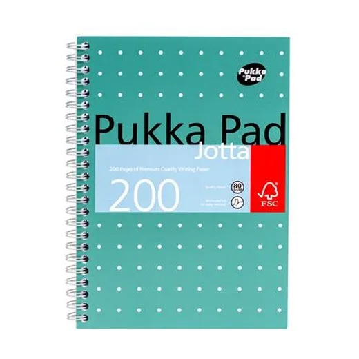 Špirálový zošit, A5, linajkový, 100 strán, PUKKA PAD, "Metallic Jotta"