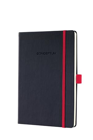 Zápisník, exkluzívny, A5, štvorčekový, 97 strán, tvrdá obálka, SIGEL "Conceptum Red Edition", čierno-červená