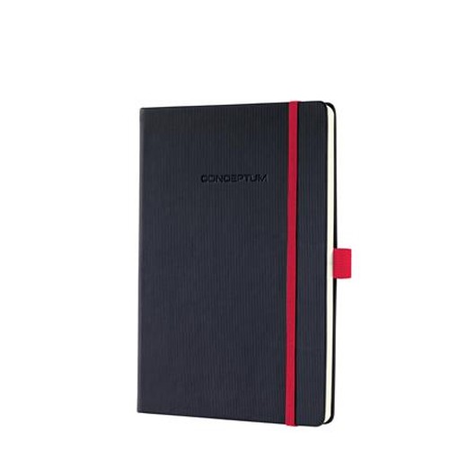 Zápisník, exkluzívny, A5, štvorčekový, 97 strán, tvrdá obálka, SIGEL "Conceptum Red Edition", čierno-červená
