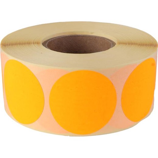 Etikety, 38 mm kruh, 1000 etikiet/kotúč, oranžové