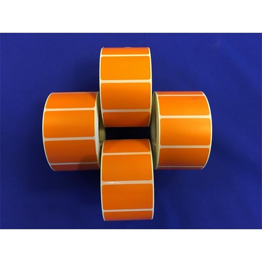Etikety, termo, 25x45 mm, 1000 etikiet/kotúč, oranžová