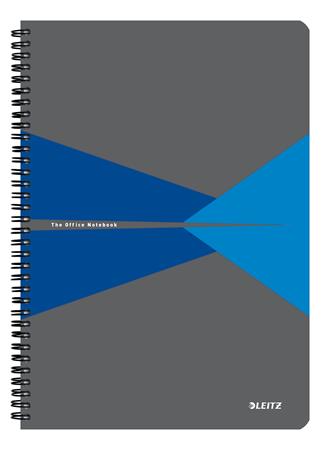 Blok, A4, linajkový, 90 listov, PP obálka, LEITZ "Office", sivá-modrá