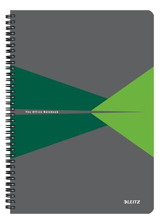 Blok, A4, linajkový, 90 listov, PP obálka, LEITZ "Office", sivá-zelená