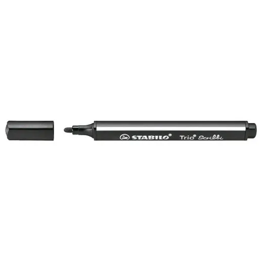 Fixka, 1,5-2 mm, pohyblivý hrot, STABILO "Trio Scribbi", čierna