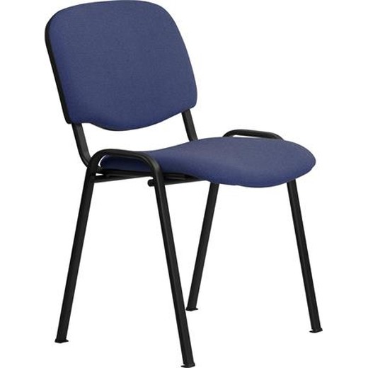 Konferenčná stolička, čalúnená, čierna kovová konštrukcia, „Felicia”, modrá
