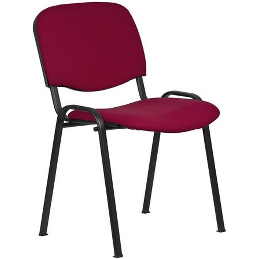 Konferenčná stolička, čalúnená, čierna kovová konštrukcia, „Felicia”, bordová